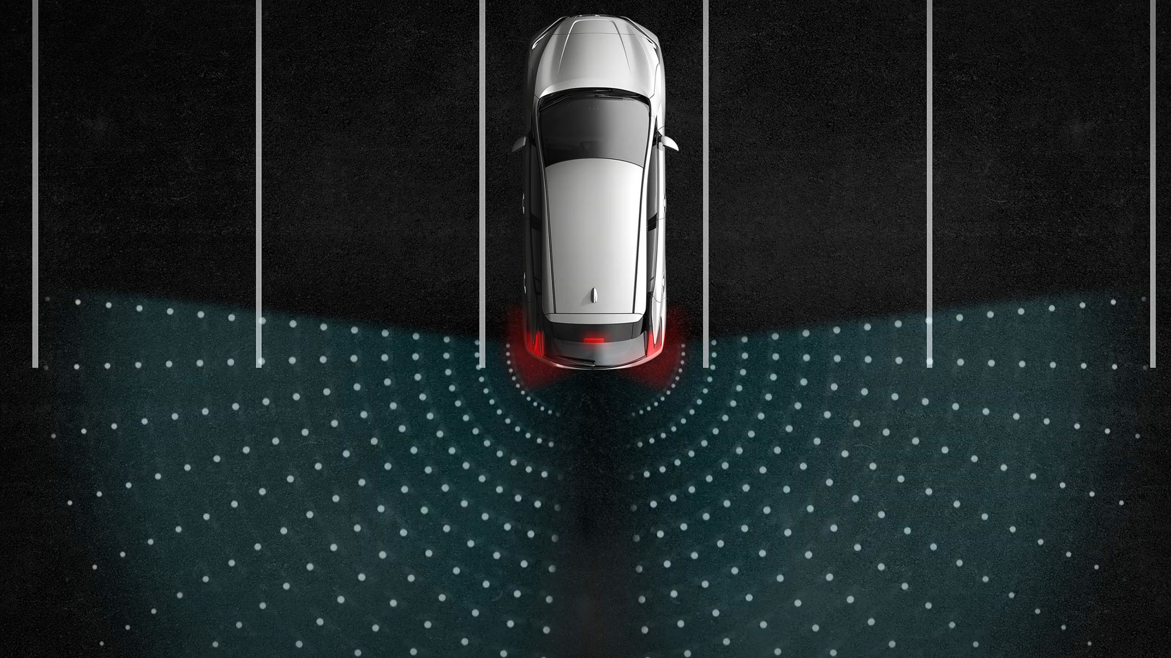 Nissan Leaf - Rear cross traffic alert illustration